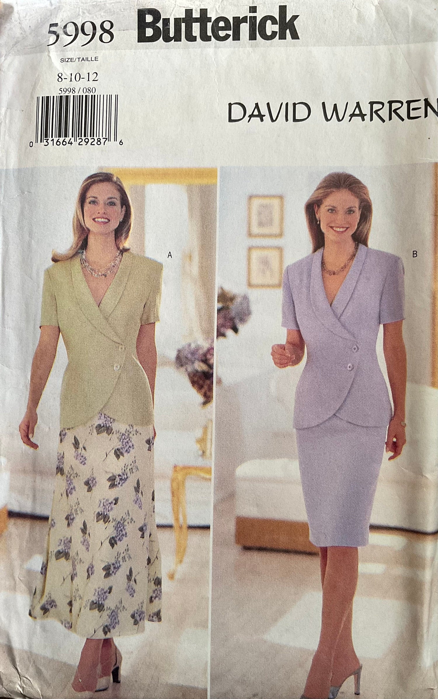 Butterick 5998 Sewing Pattern (Vintage) UNCUT/CUT
