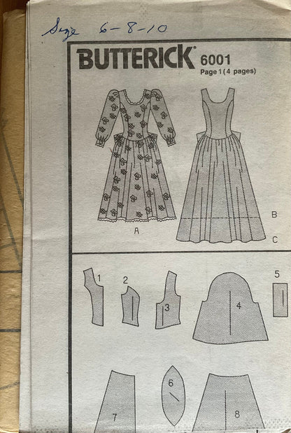Butterick 6001 Sewing Pattern (Vintage) UNCUT