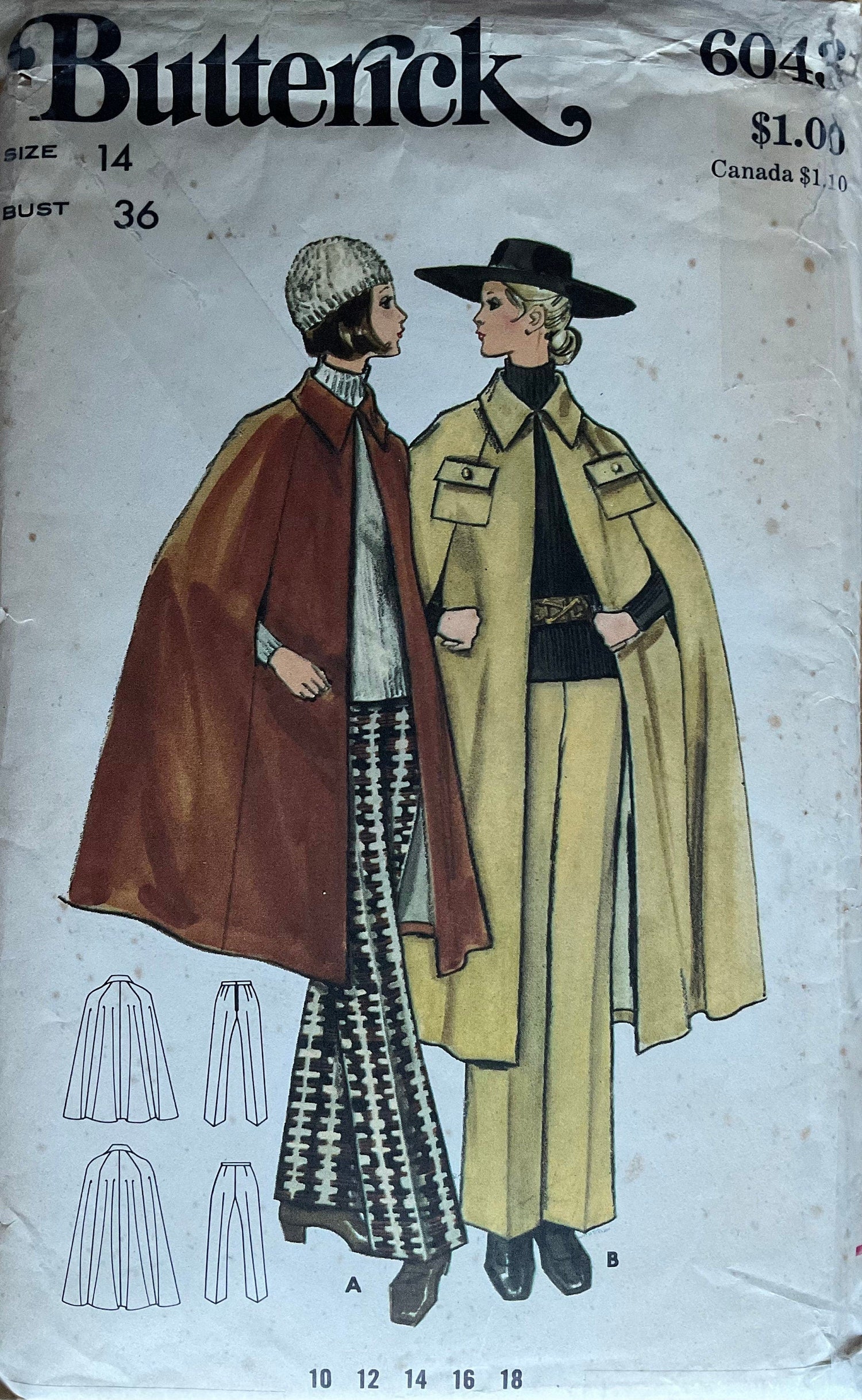 Butterick 6043 Sewing Pattern (Vintage) CUT