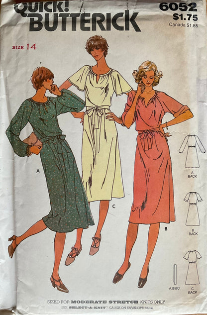 Butterick 6052 Sewing Pattern (Vintage) UNCUT