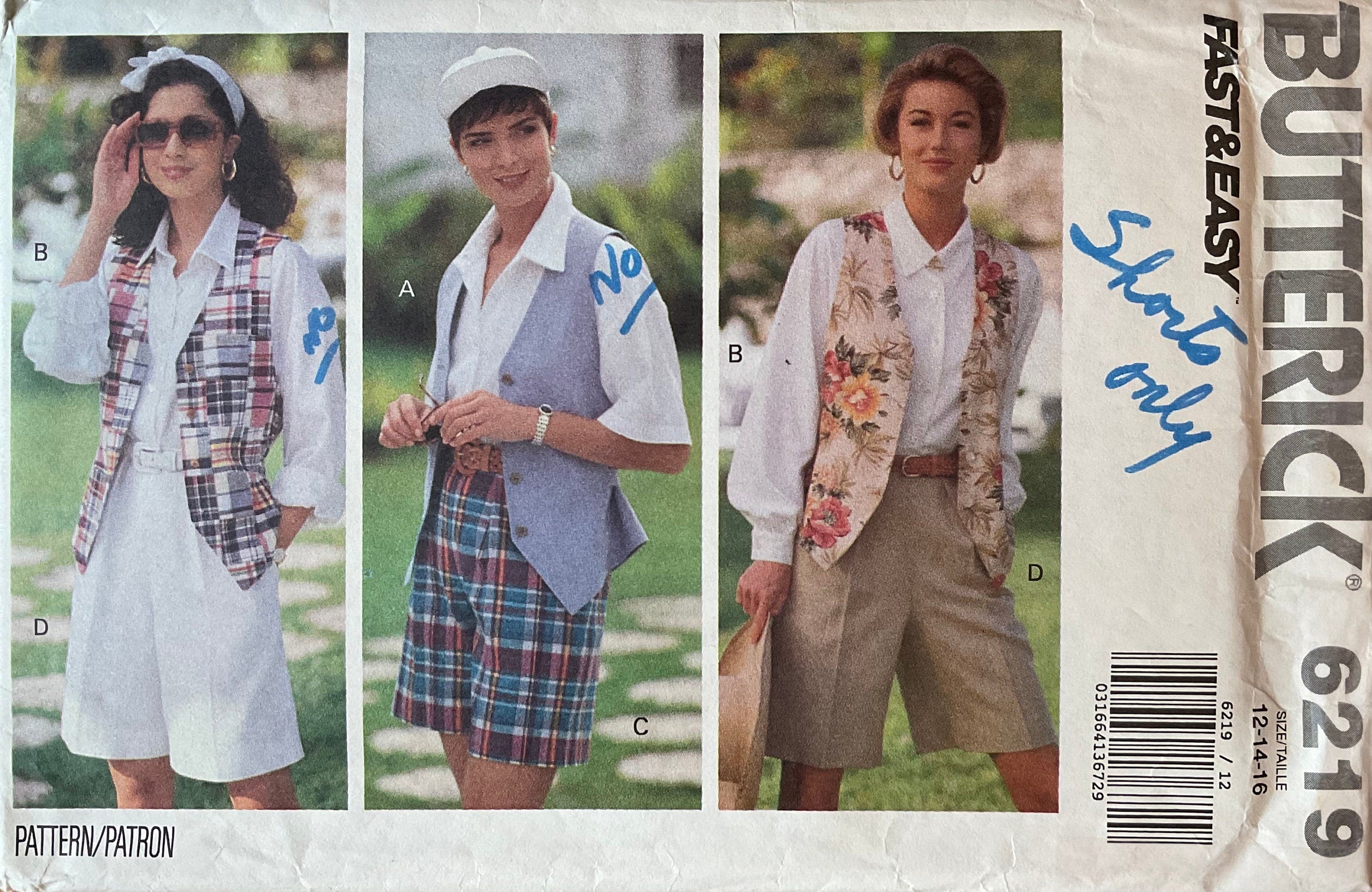 Butterick 6219 Sewing Pattern (Vintage) UNCUT