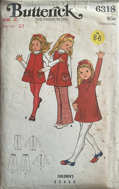 Butterick 6318 Sewing Pattern (Vintage) CUT