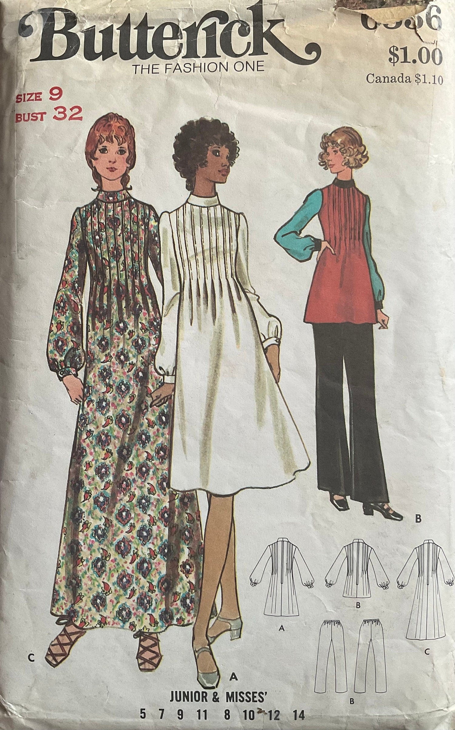 Butterick 6336 Sewing Pattern (Vintage) CUT