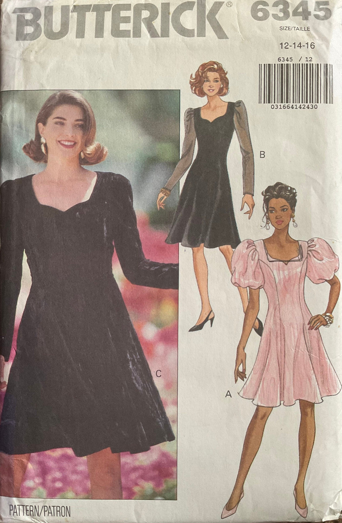 Butterick 6345 Sewing Pattern (Vintage) CUT