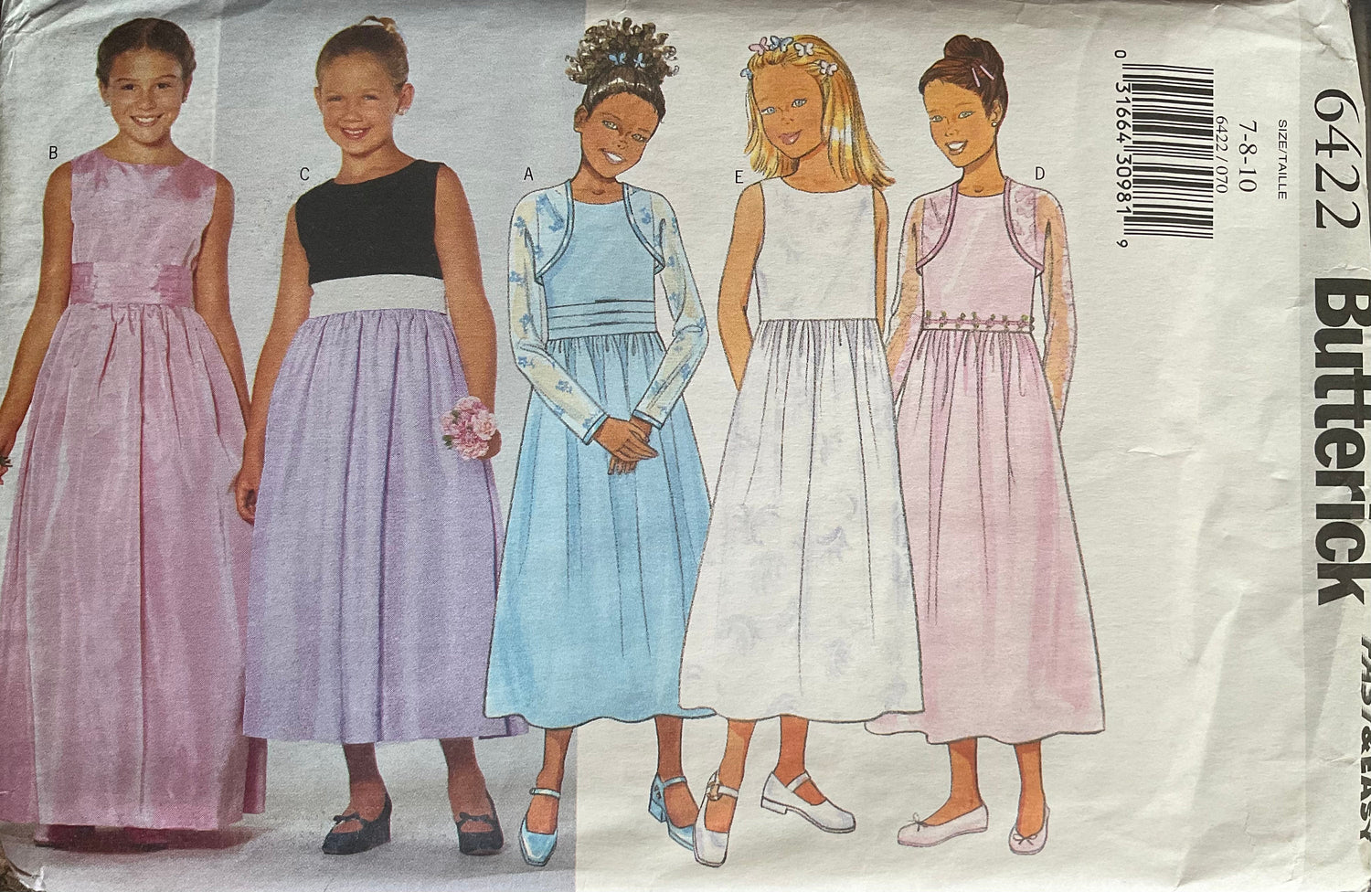 Butterick 6422 Sewing Pattern (Vintage) CUT