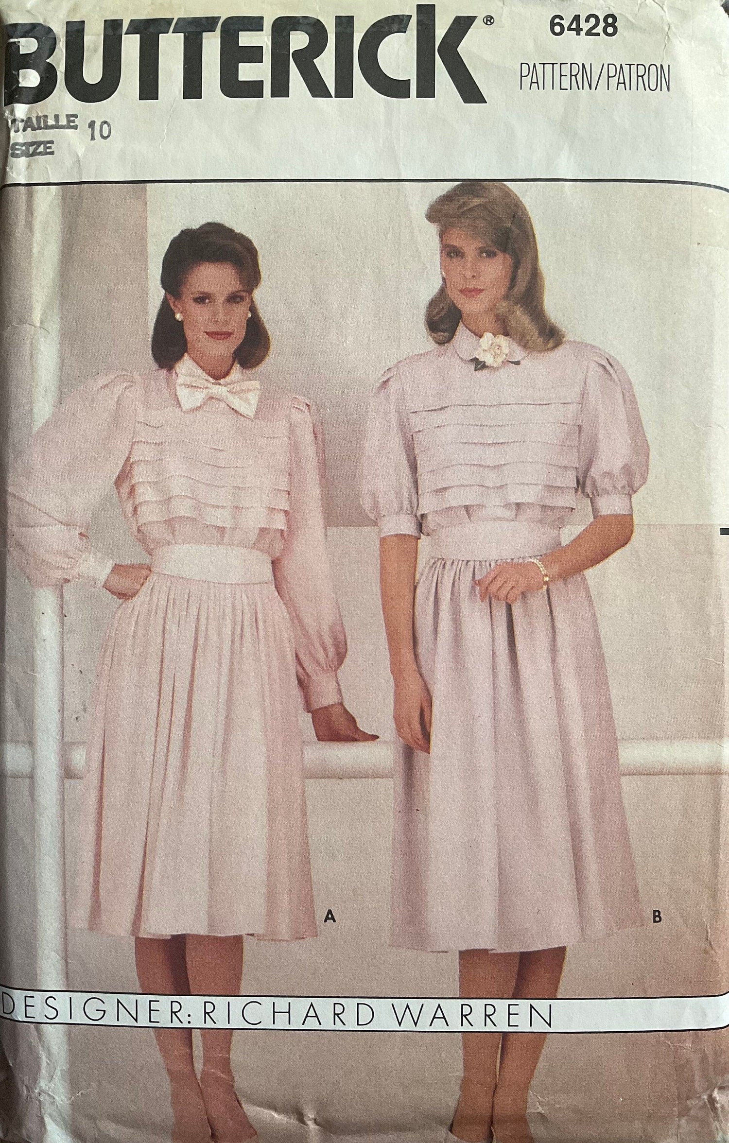 Butterick 6428 Sewing Pattern (Vintage) CUT