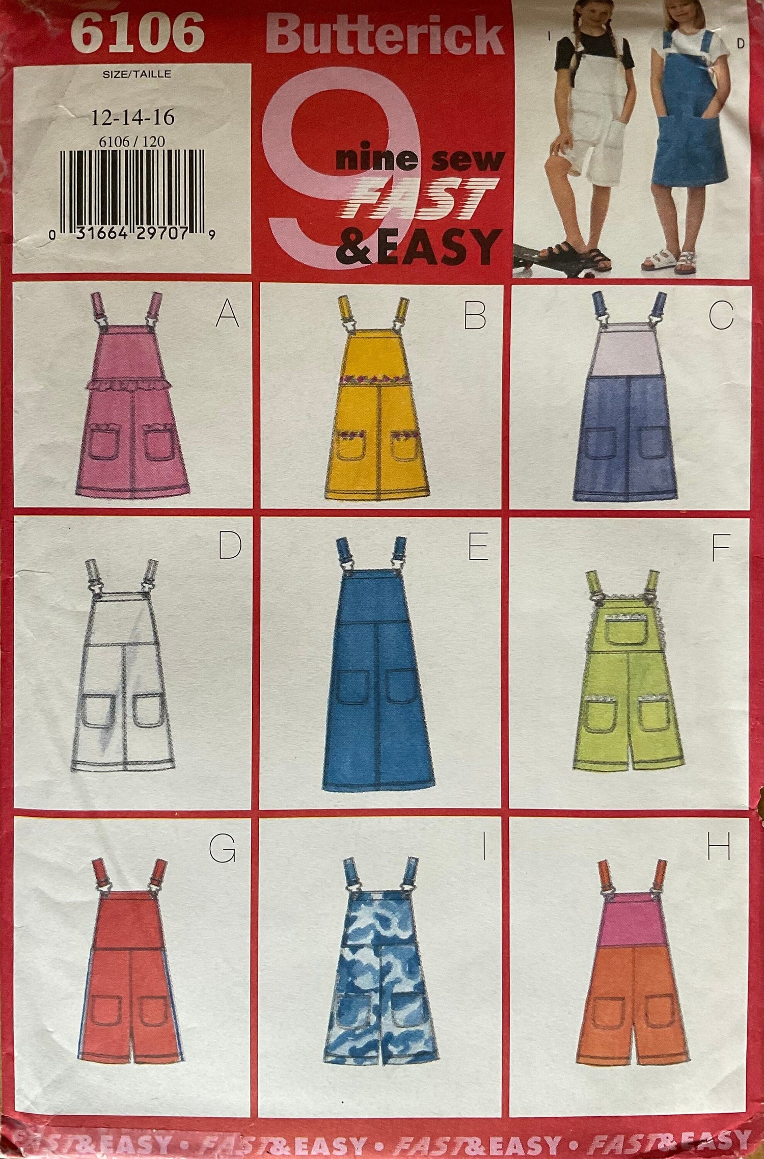 Butterick 6106 Sewing Pattern (Vintage) UNCUT