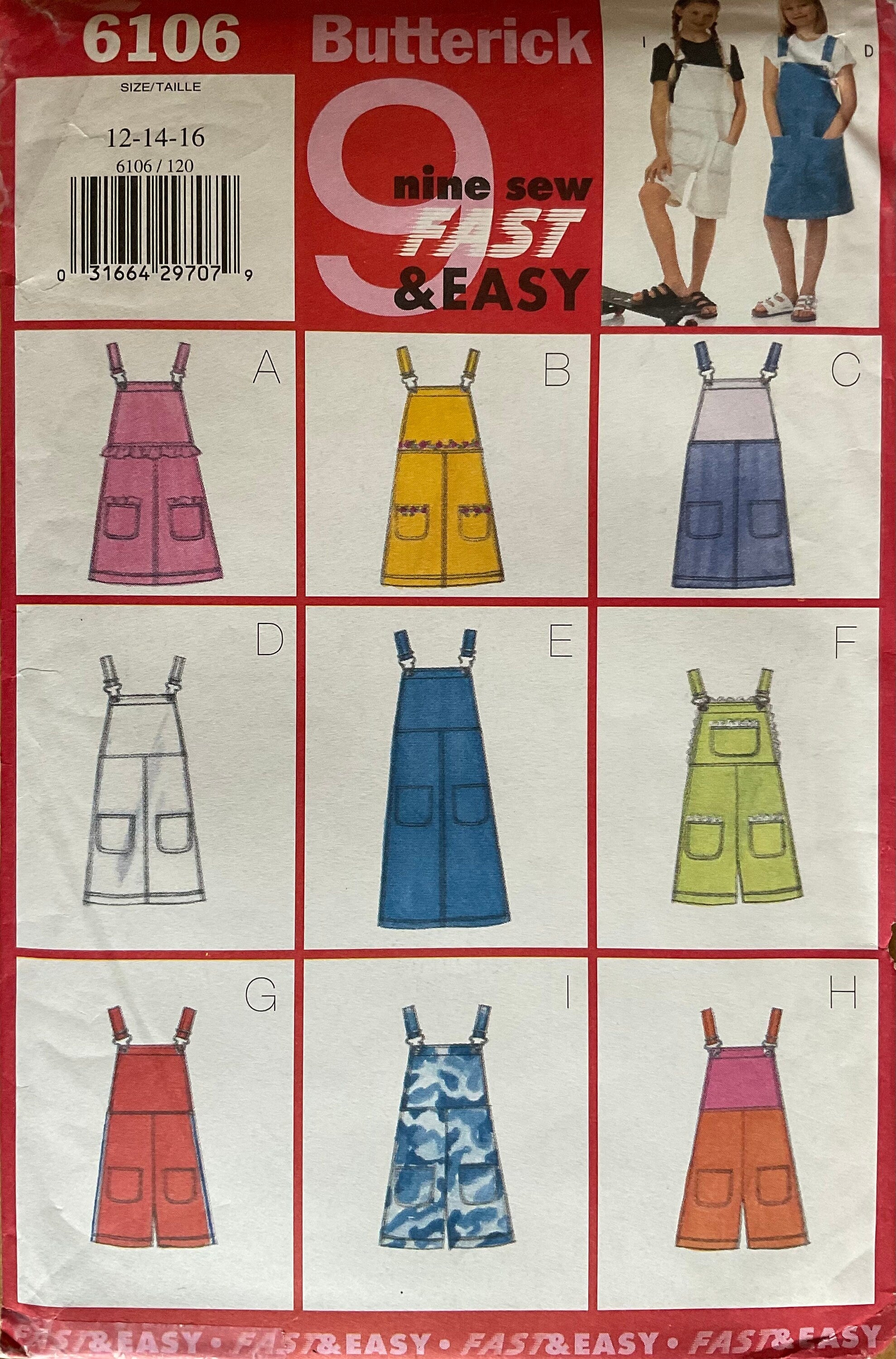 Butterick 6106 Sewing Pattern (Vintage) UNCUT