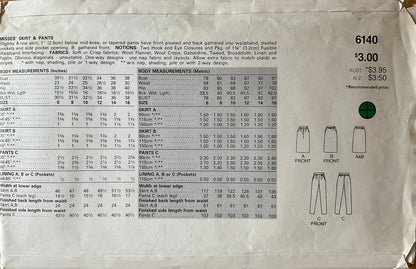 Butterick 6140 Sewing Pattern (Vintage) UNCUT