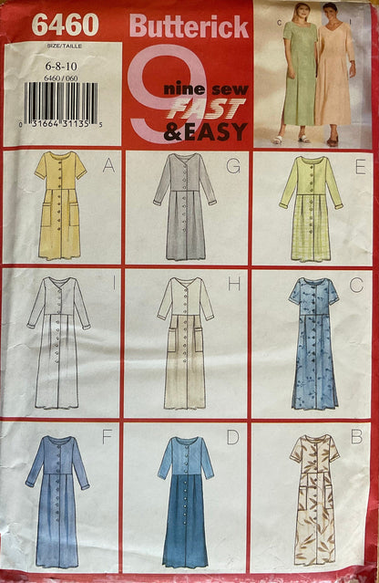 Butterick 6460 Sewing Pattern (Vintage) UNCUT