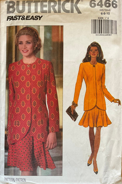 Butterick 6466 Sewing Pattern (Vintage) UNCUT