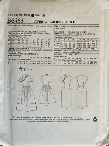 Butterick 6483 Sewing Pattern (Vintage) UNCUT