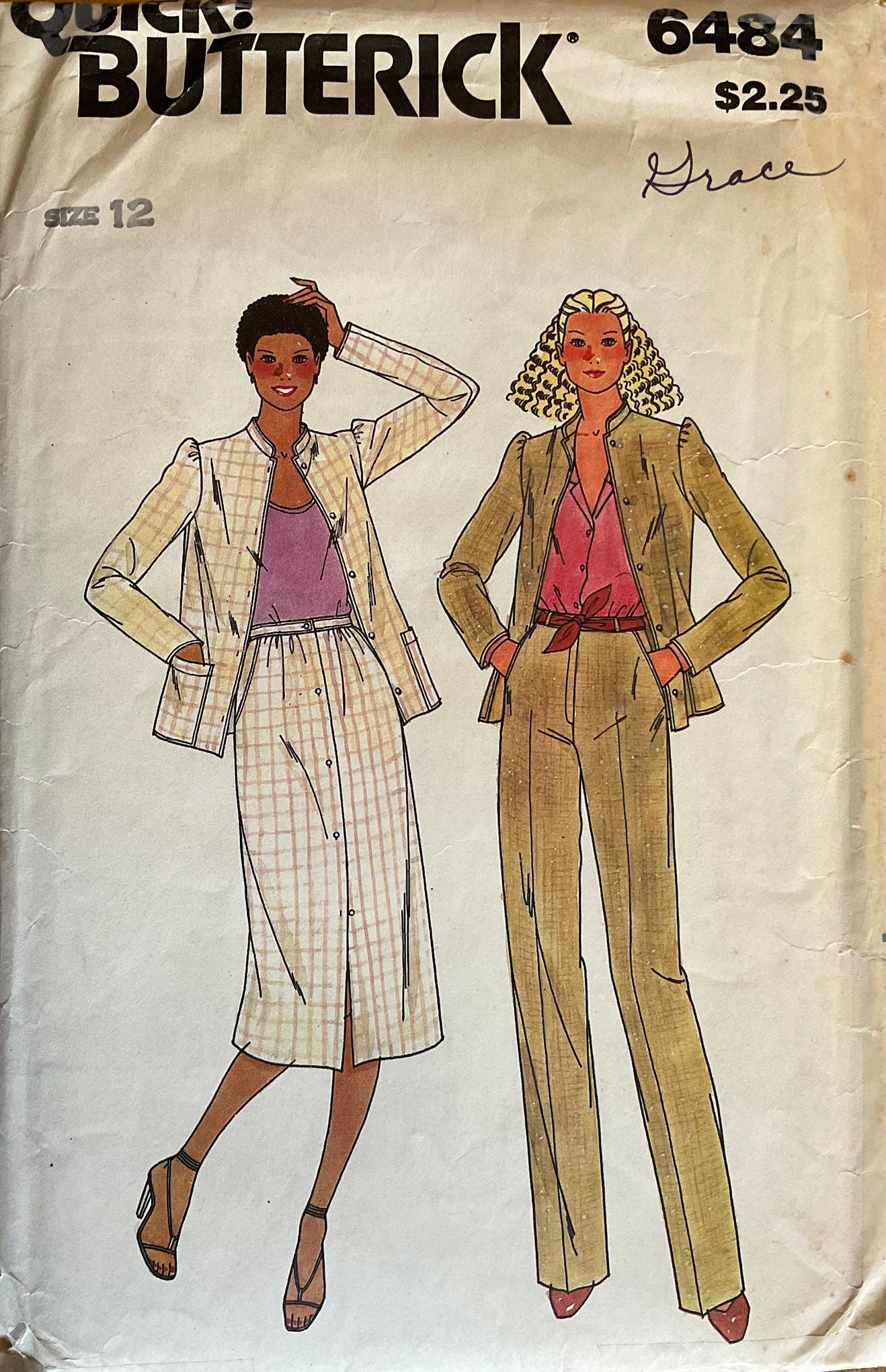 Butterick 6484 Sewing Pattern (Vintage) CUT