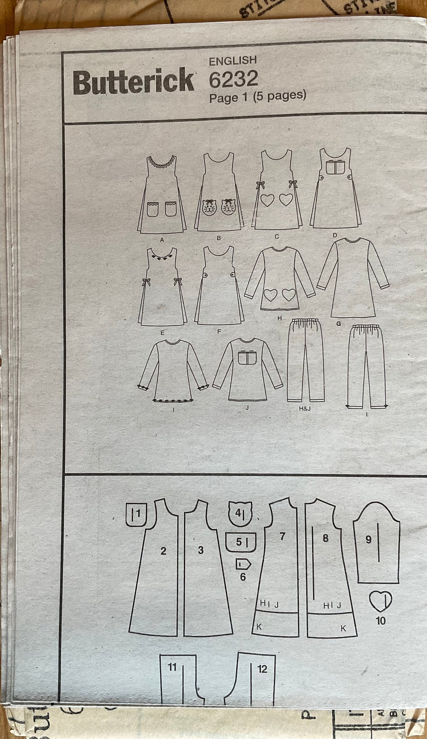 Butterick 6232 Sewing Pattern (Vintage) UNCUT
