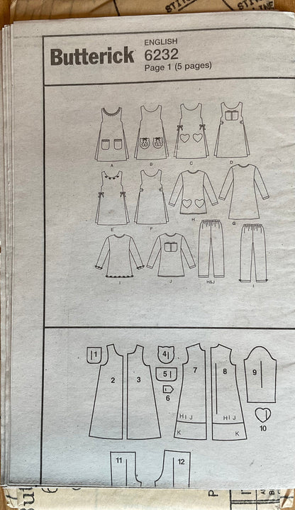 Butterick 6232 Sewing Pattern (Vintage) UNCUT
