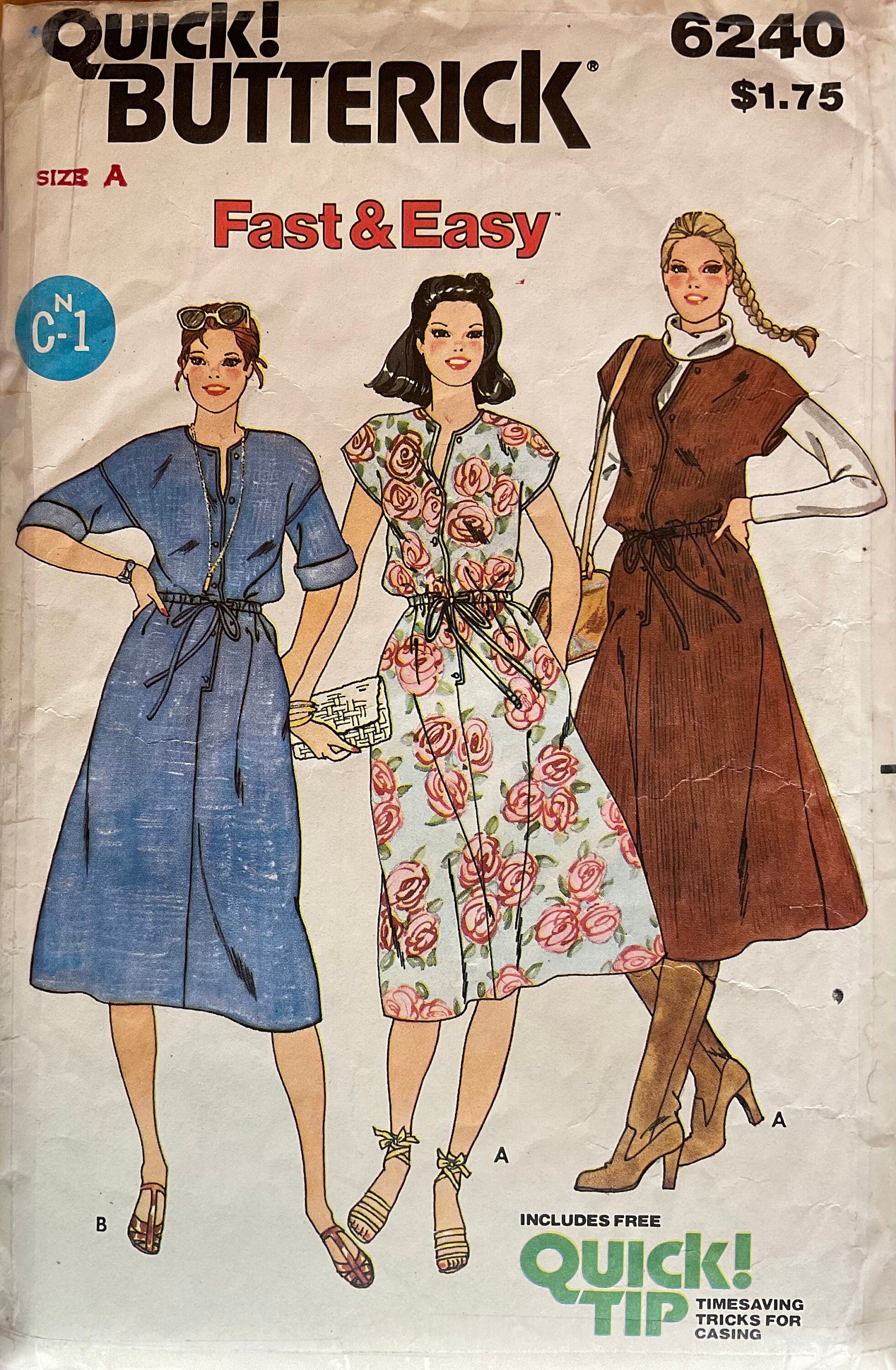 Butterick 6240 Sewing Pattern (Vintage) CUT