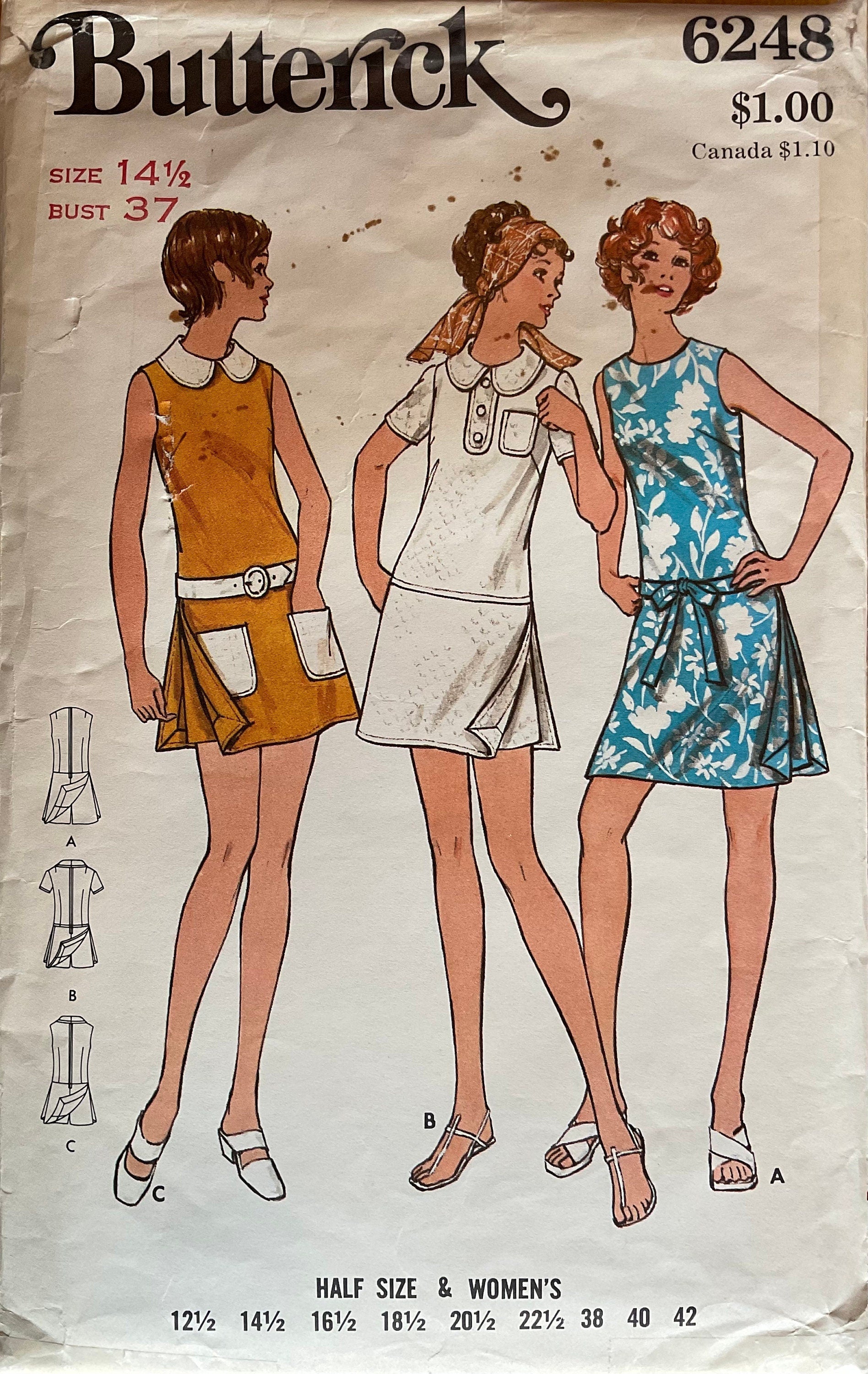Butterick 6248 Sewing Pattern (Vintage) CUT