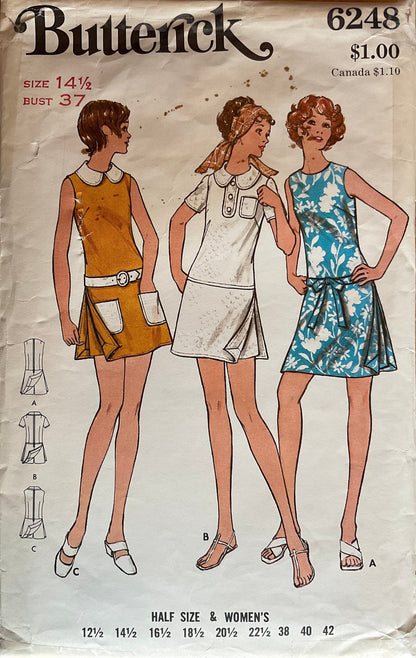 Butterick 6248 Sewing Pattern (Vintage) CUT