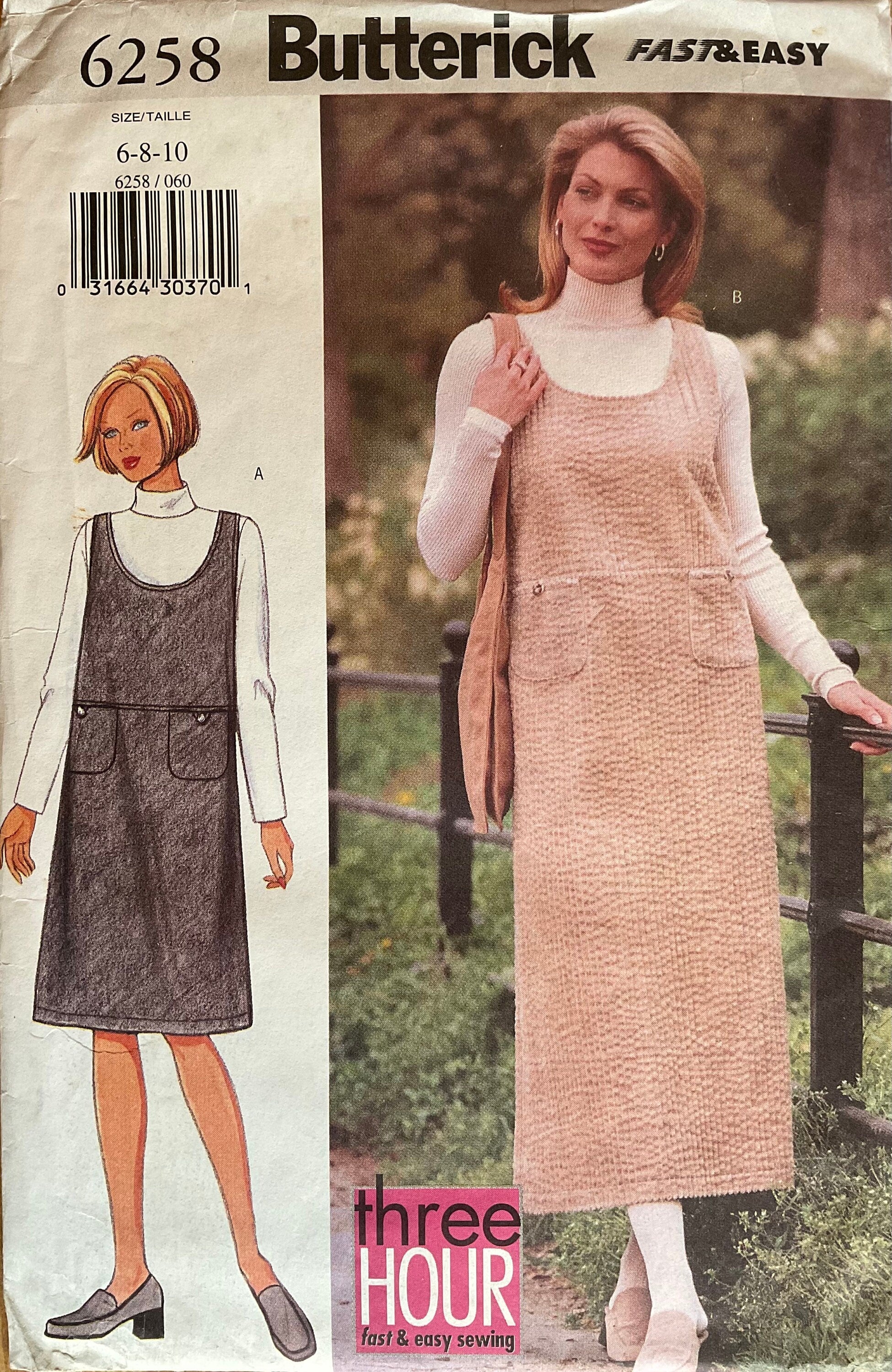 Butterick 6258 Sewing Pattern (Vintage) UNCUT