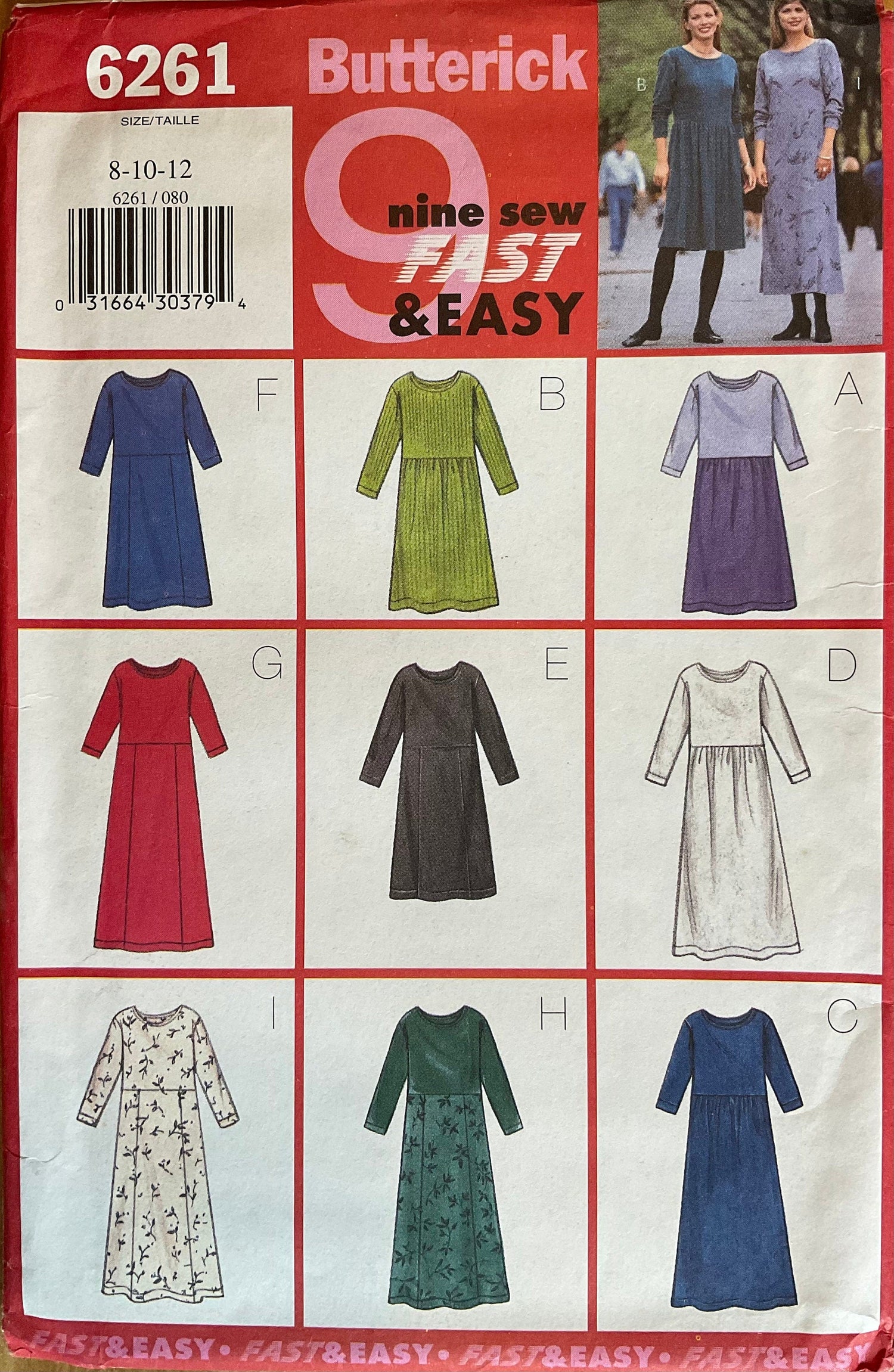 Butterick 6261 Sewing Pattern (Vintage) UNCUT