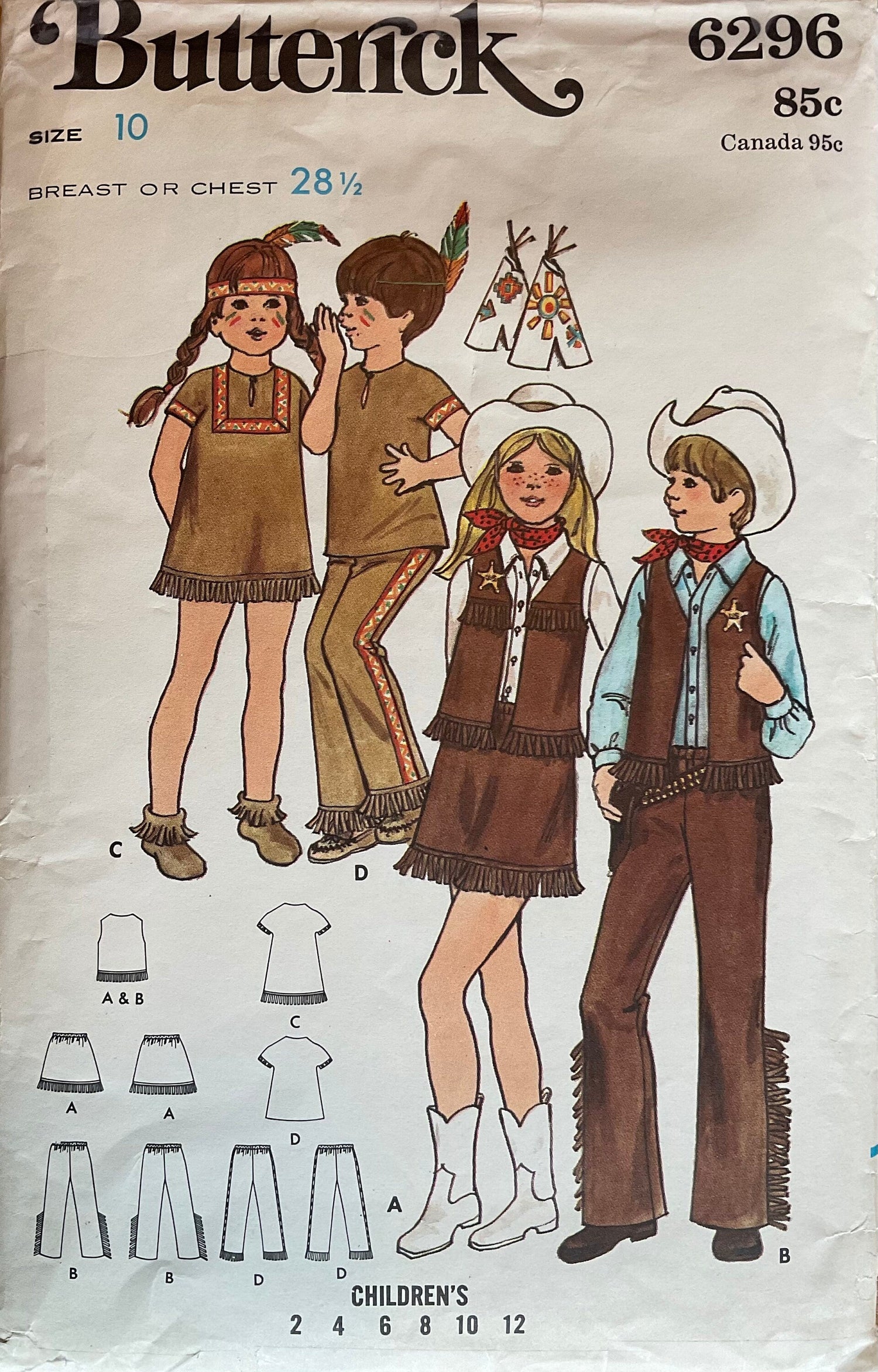 Butterick 6296 Sewing Pattern (Vintage) UNCUT/CUT