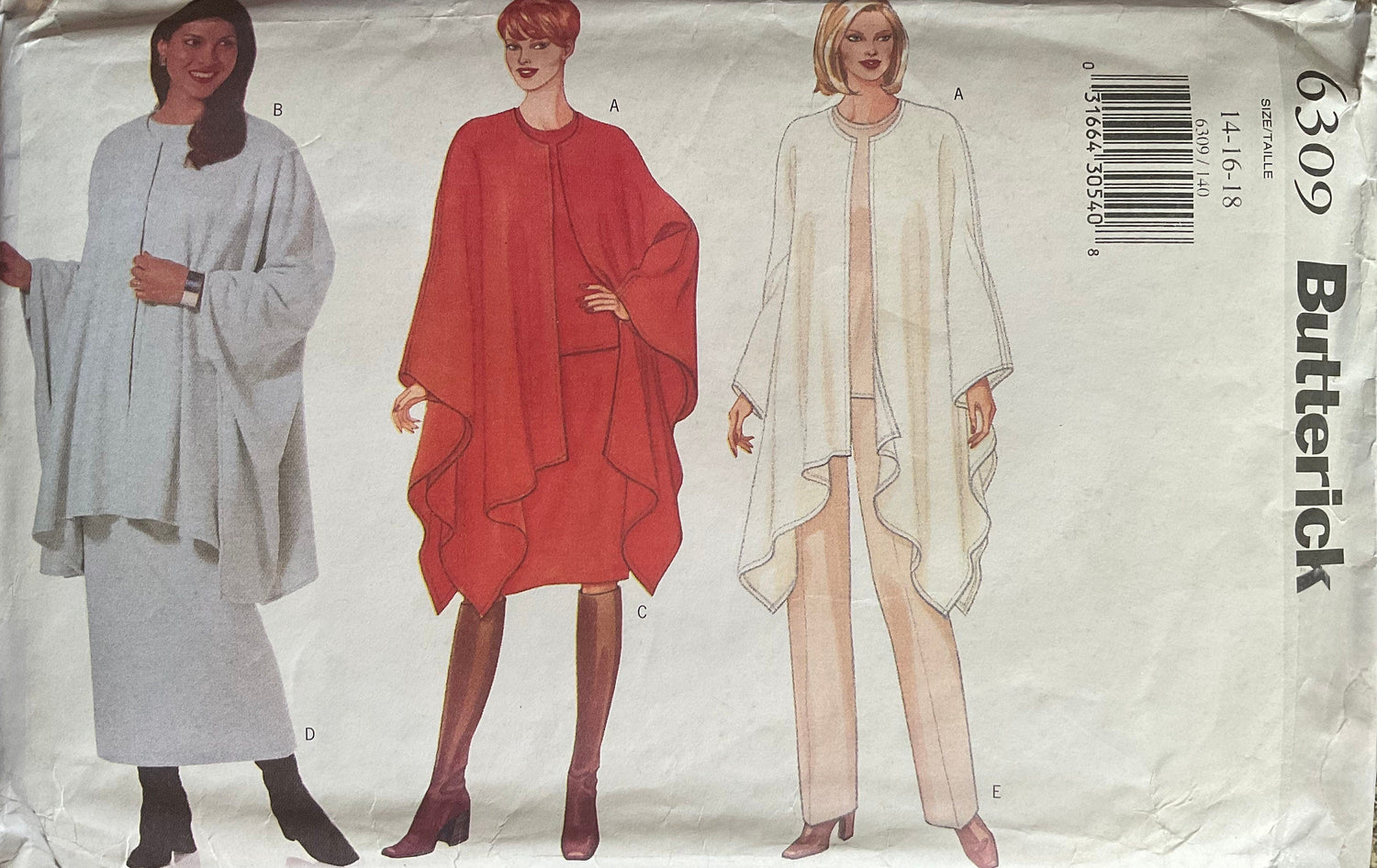 Butterick 6309 Sewing Pattern (Vintage) UNCUT