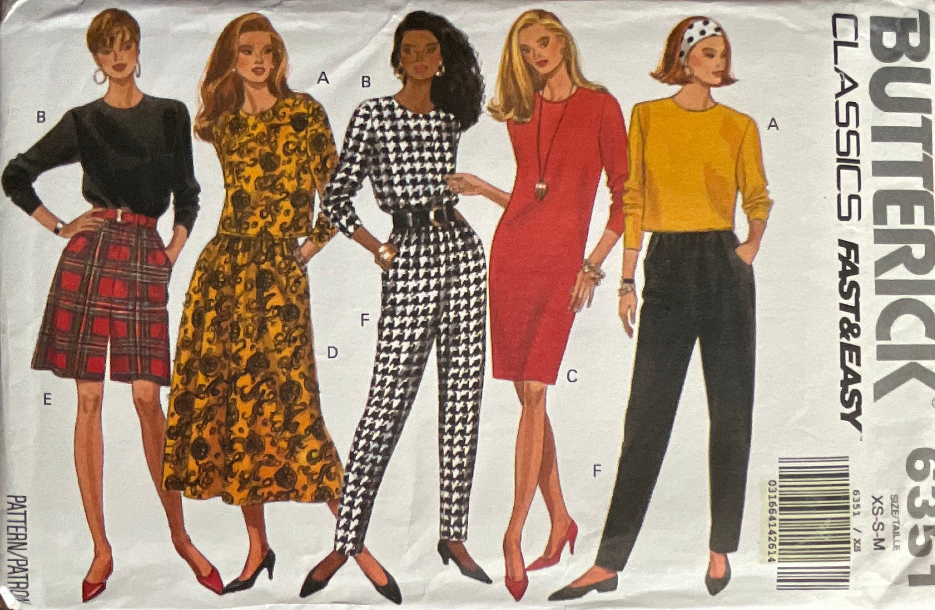 Butterick 6351 Sewing Pattern (Vintage) UNCUT