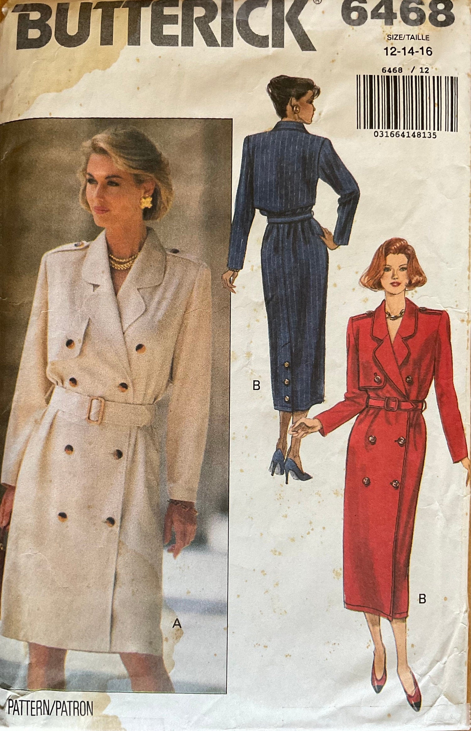 Butterick 6468 Sewing Pattern (Vintage) UNCUT/CUT