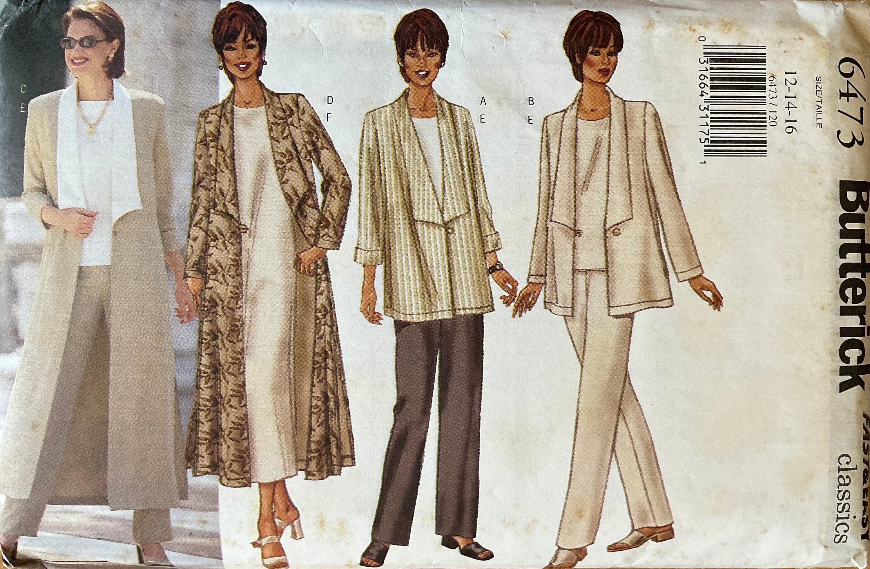 Butterick 6473 Sewing Pattern (Vintage) UNCUT