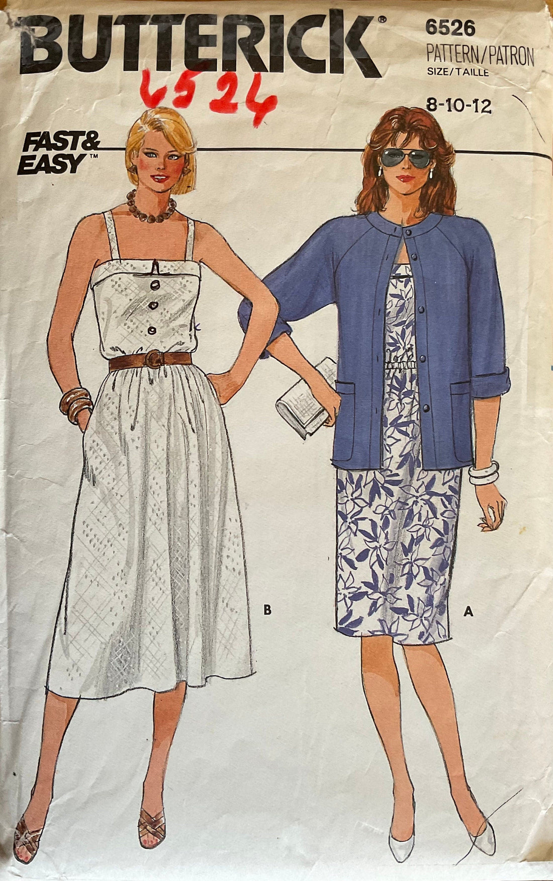 Butterick 6526 Sewing Pattern (Vintage) CUT