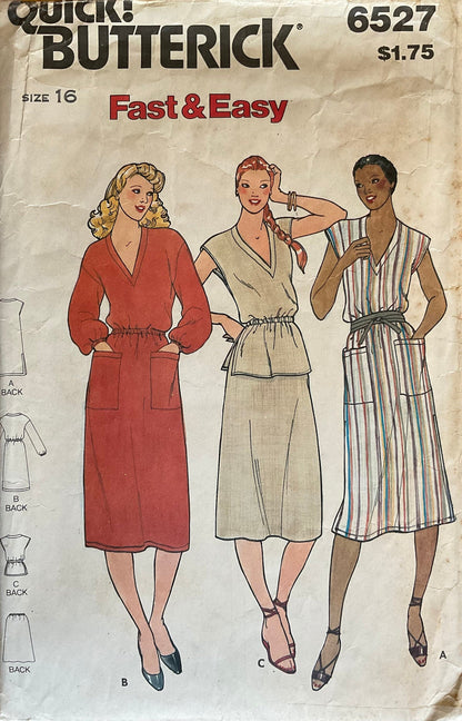 Butterick 6527 Sewing Pattern (Vintage) CUT