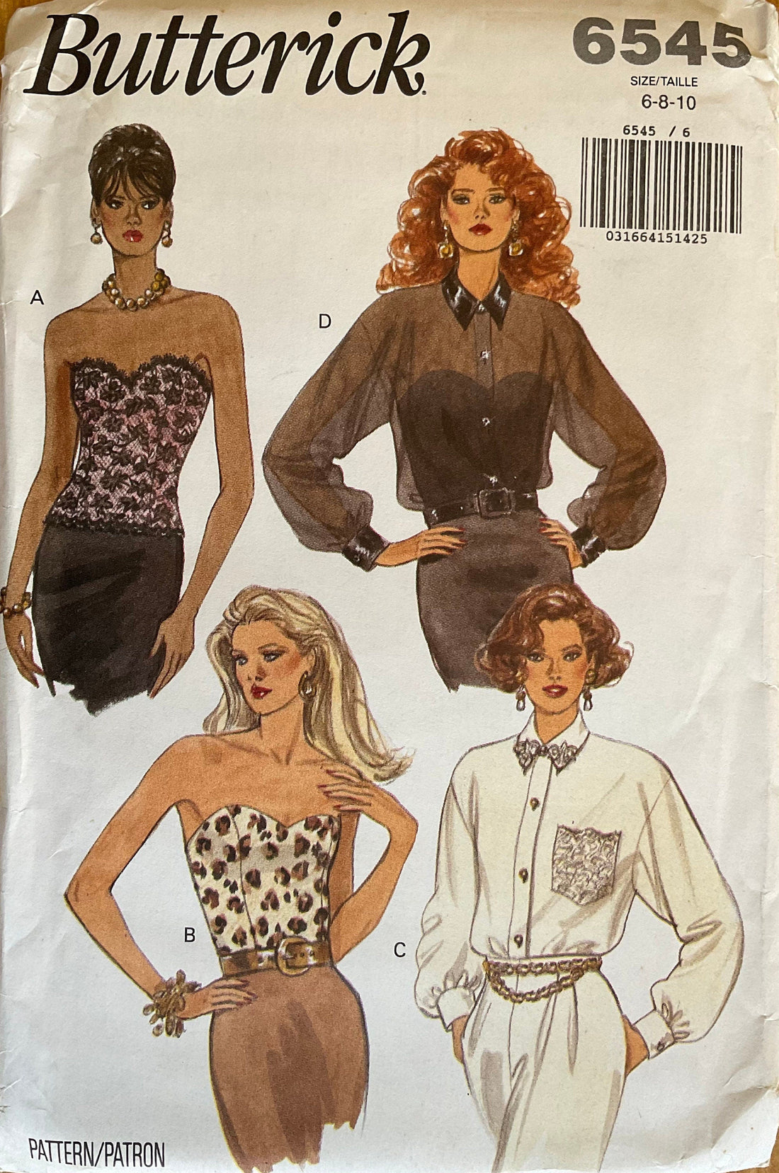 Butterick 6545 Sewing Pattern (Vintage) UNCUT