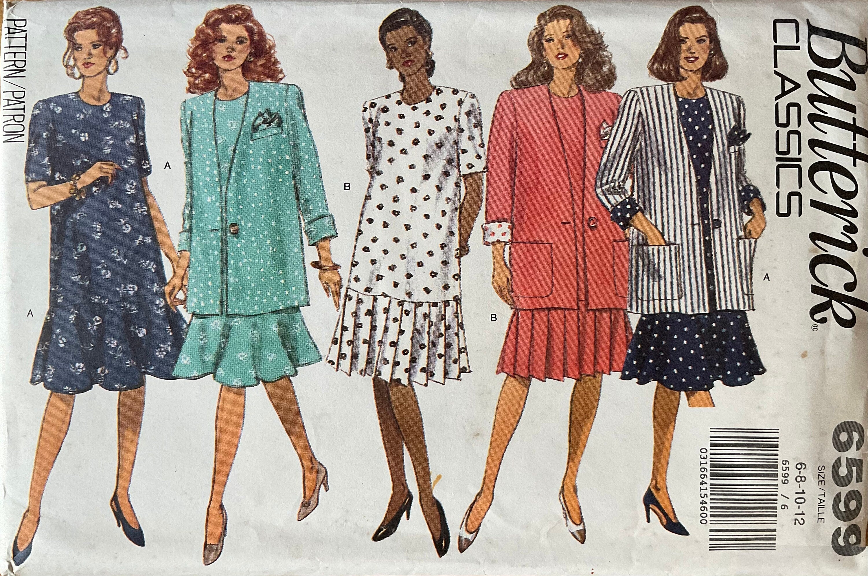 Butterick 6599 Sewing Pattern (Vintage) UNCUT