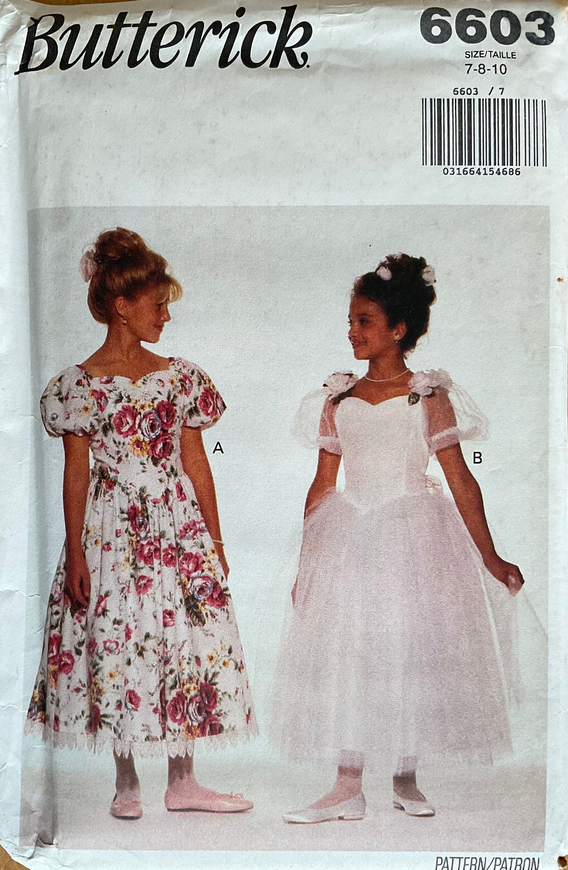 Butterick 6603 Sewing Pattern (Vintage) UNCUT