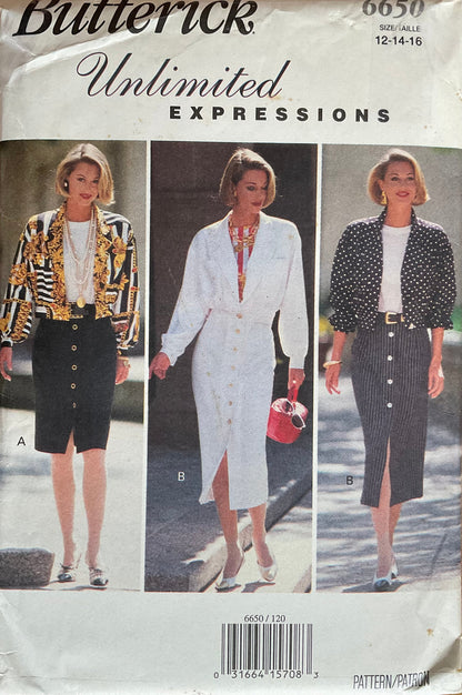 Butterick 6650 Sewing Pattern (Vintage) UNCUT