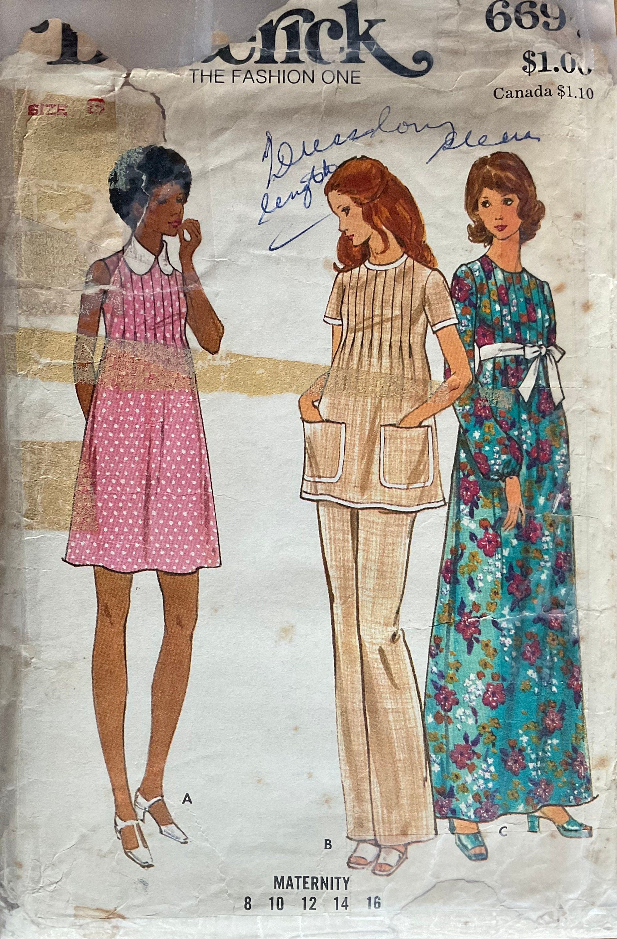Butterick 6697 Sewing Pattern (Vintage) CUT