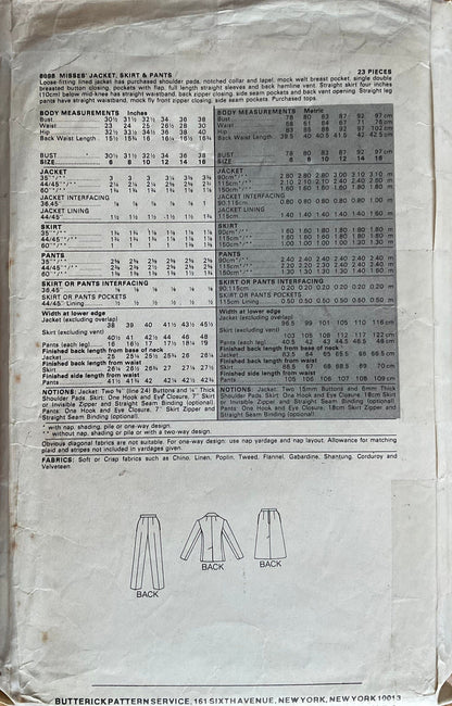 Butterick 6698 Sewing Pattern (Vintage) CUT