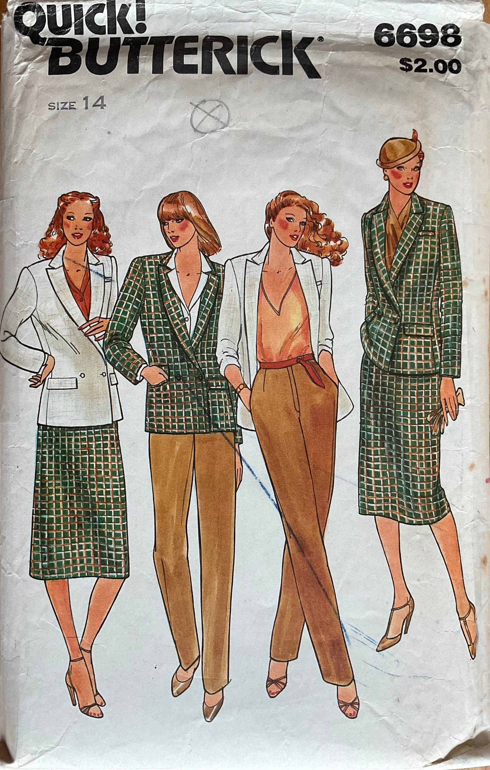 Butterick 6698 Sewing Pattern (Vintage) CUT