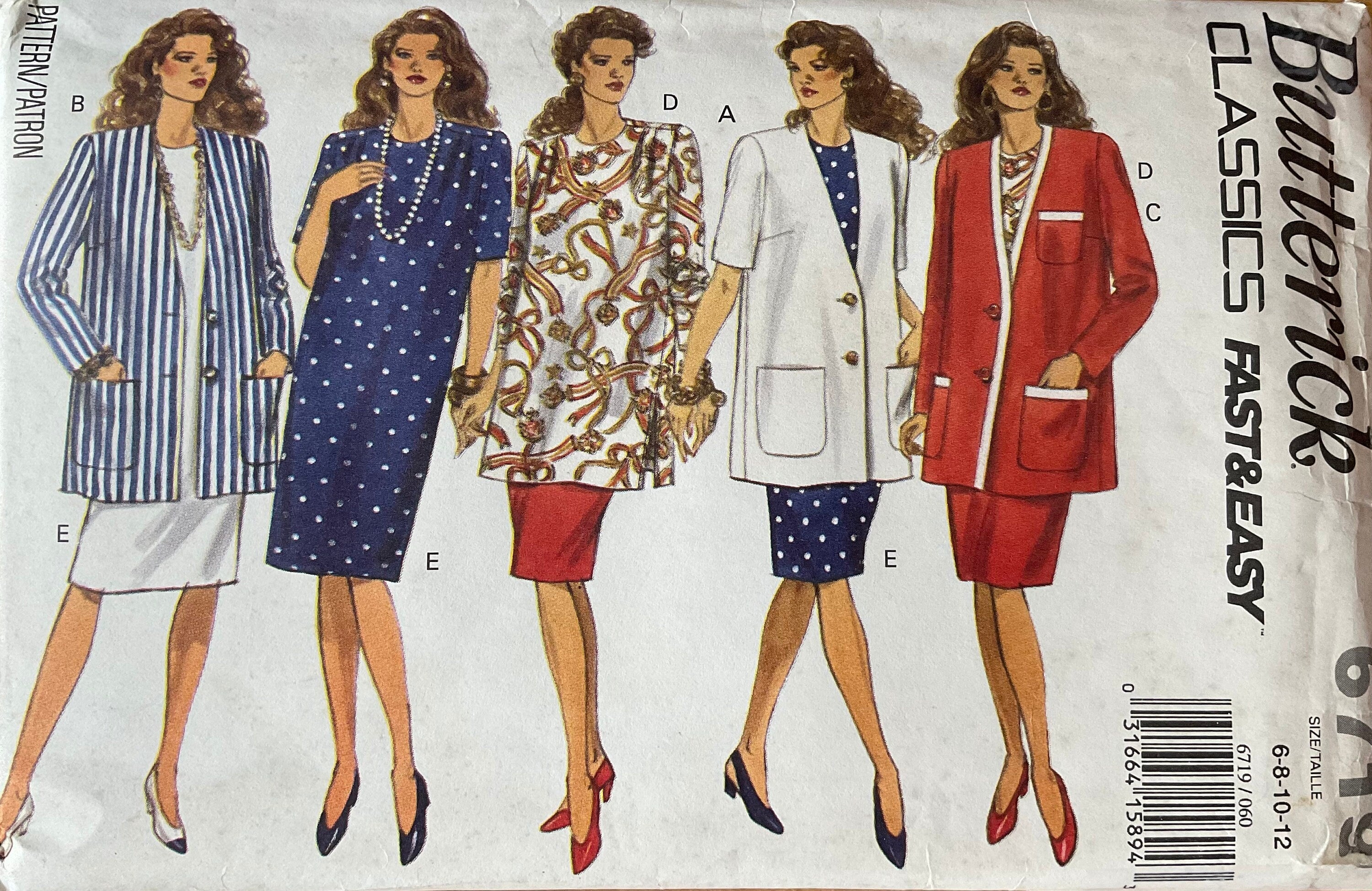Butterick 6719 Sewing Pattern (Vintage) UNCUT/CUT