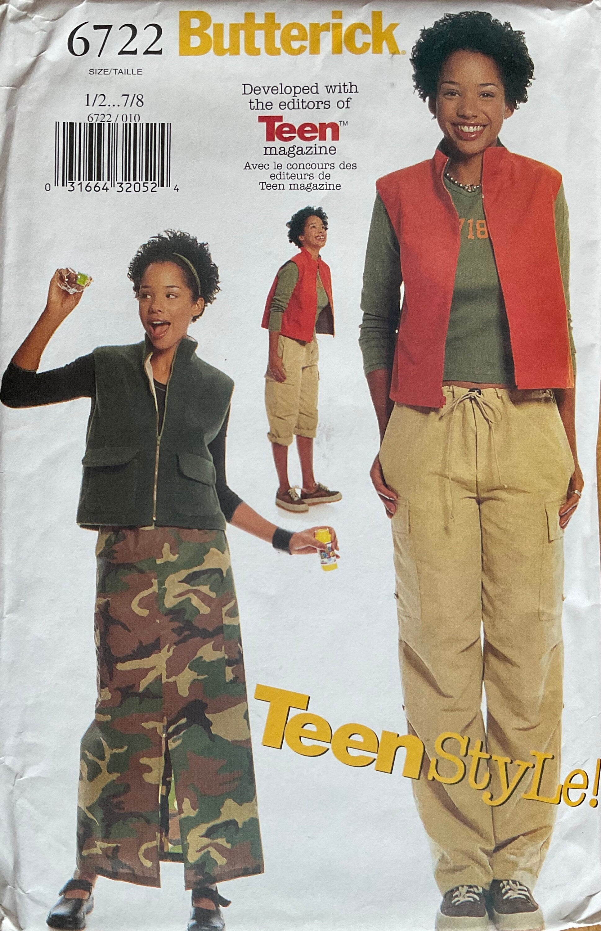 Butterick 6722 Sewing Pattern (Vintage) UNCUT