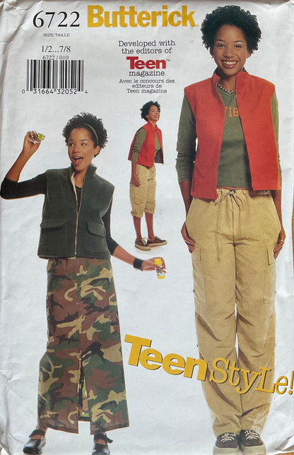 Butterick 6722 Sewing Pattern (Vintage) UNCUT
