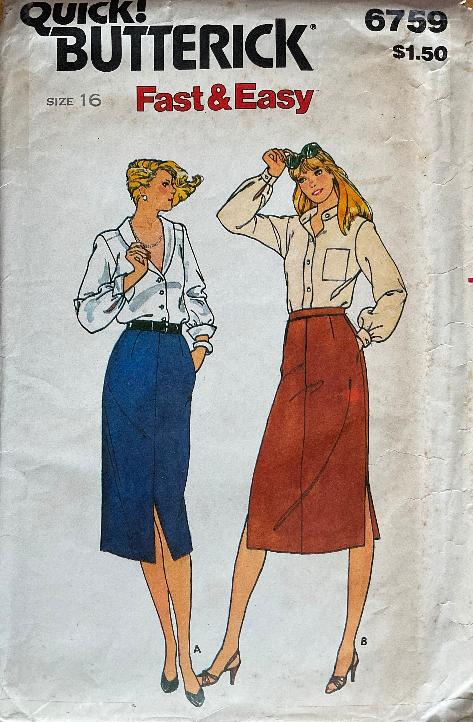 Butterick 6759 Sewing Pattern (Vintage) CUT