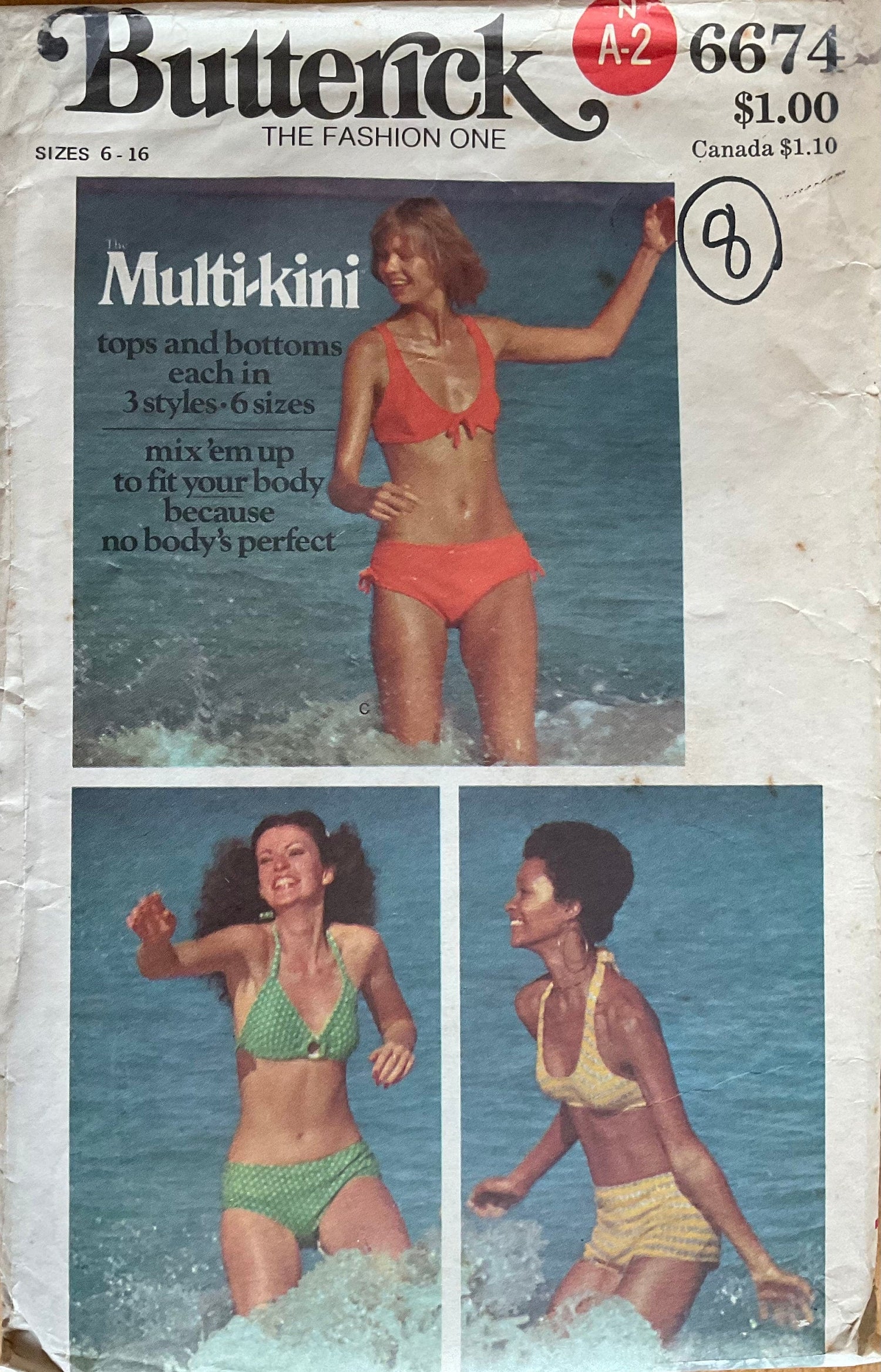 Butterick 6674 Sewing Pattern (Vintage) CUT