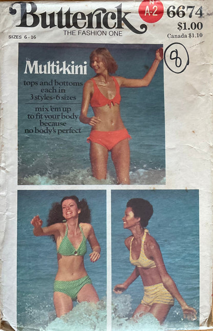 Butterick 6674 Sewing Pattern (Vintage) CUT