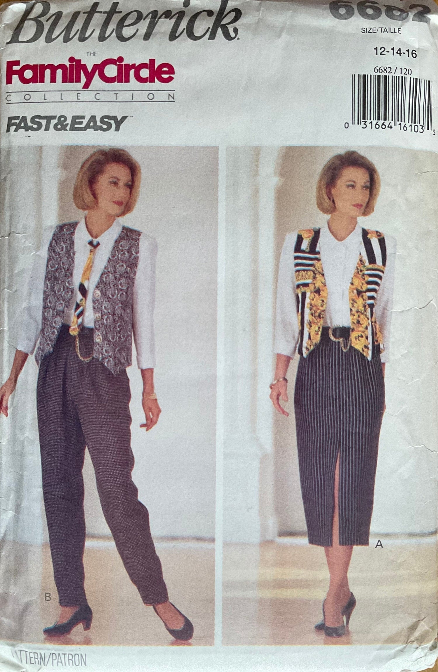 Butterick 6682 Sewing Pattern (Vintage) UNCUT