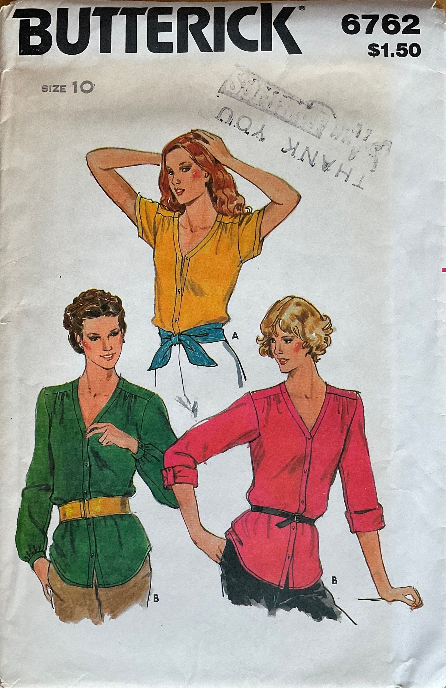Butterick 6762 Sewing Pattern (Vintage) UNCUT