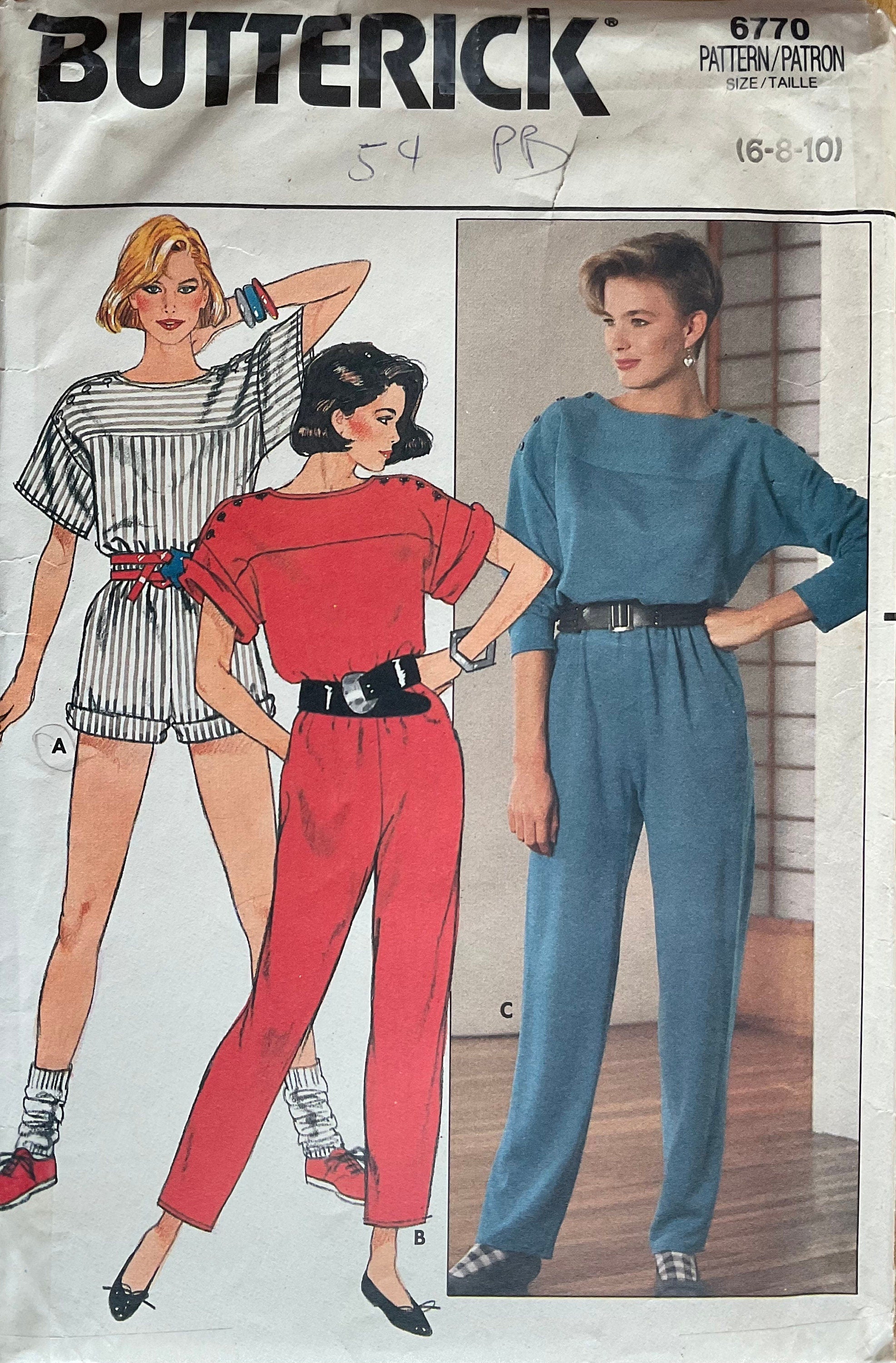 Butterick 6770 Sewing Pattern (Vintage) CUT