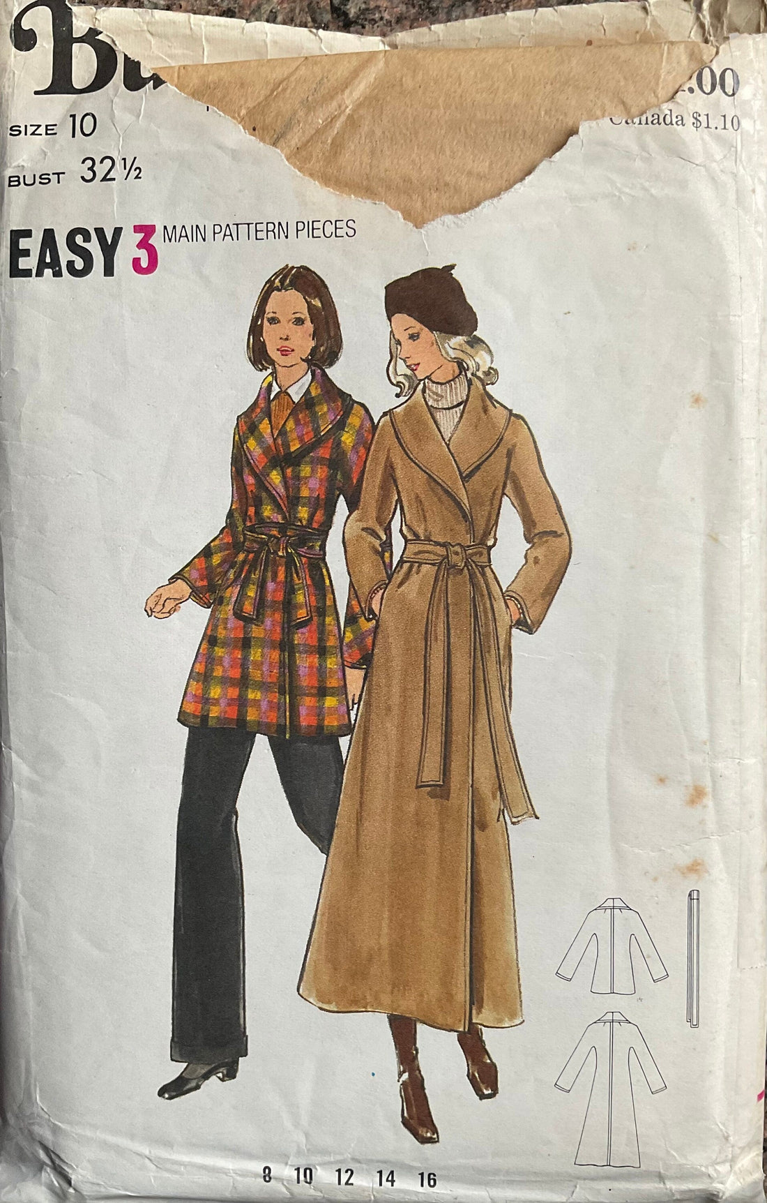 Butterick 6805 Sewing Pattern (Vintage) CUT