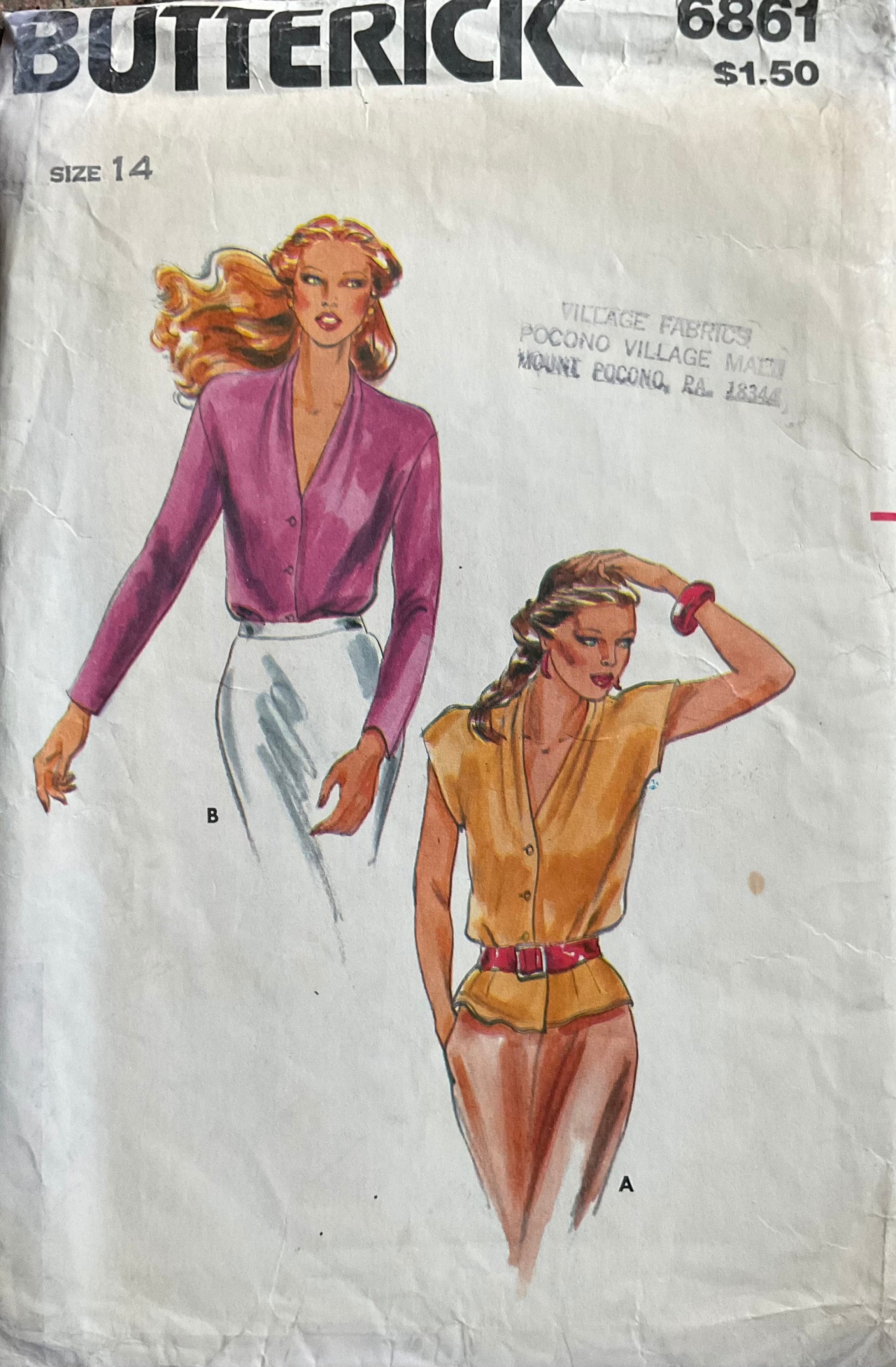 Butterick 6861 Sewing Pattern (Vintage) UNCUT