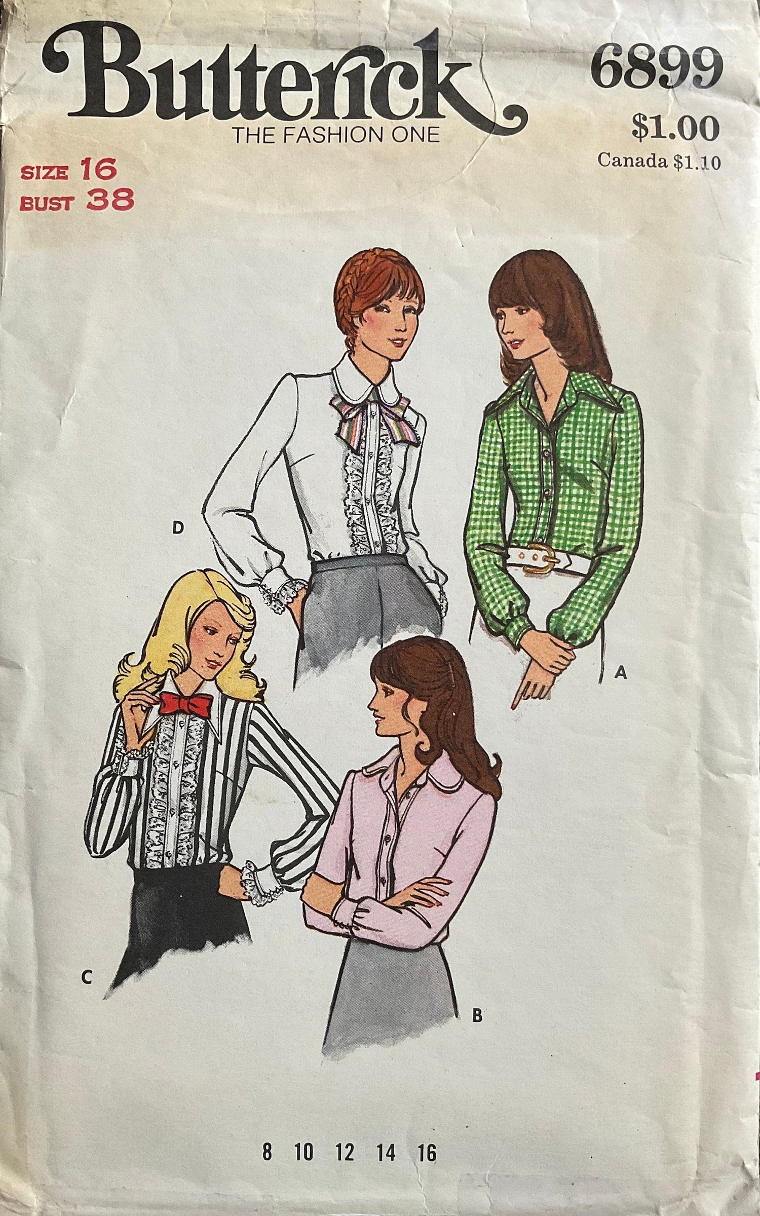 Butterick 6899 Sewing Pattern (Vintage) UNCUT